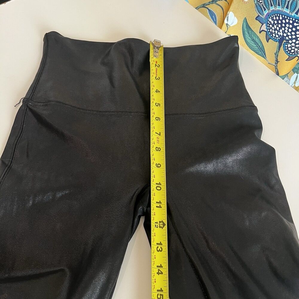 Spanx Leggings Women's Size XL Pull On Ankle Length Black Faux Leather - Picture 7 of 9
